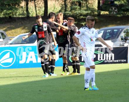 Fussball Bundesliga. RZ Pellets WAC gegen FC Wacker Innsbruck.  Torjubel  (Innsbruck). Wolfsberg, 10.8.2013.
Foto: Kuess

---
pressefotos, pressefotografie, kuess, qs, qspictures, sport, bild, bilder, bilddatenbank