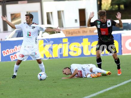 Fussball Bundesliga. RZ Pellets WAC gegen FC Wacker Innsbruck. Michael Liendl, Gernot Suppan (WAC), Roman Wallner (Innsbruck). Wolfsberg, 10.8.2013.
Foto: Kuess

---
pressefotos, pressefotografie, kuess, qs, qspictures, sport, bild, bilder, bilddatenbank