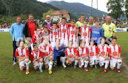 Fussball Schuelerliga. Finale. BG/BRG Villach-Perau gegen FSSZ Spittal an der Drau. Mannschaftsfoto G/BRG Villach-Perau, mit Fritz Strobl. Treffen, am 28.5.2013.
Foto: Kuess
---
pressefotos, pressefotografie, kuess, qs, qspictures, sport, bild, bilder, bilddatenbank