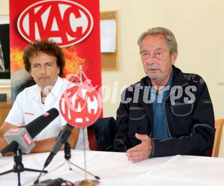 Eishockey. KAC. Pressekonferenz. Klaus Resei, Karl Nedwed. Klagenfurt, 28.6.2013.
Foto: Kuess 
---
pressefotos, pressefotografie, kuess, qs, qspictures, sport, bild, bilder, bilddatenbank