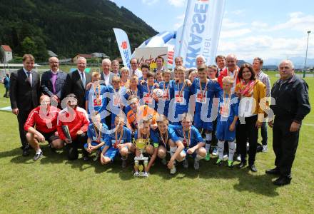 Fussball Schuelerliga. Finale. BG/BRG Villach-Perau gegen FSSZ Spittal an der Drau. Jubel Spittal. Treffen, am 28.5.2013.
Foto: Kuess
---
pressefotos, pressefotografie, kuess, qs, qspictures, sport, bild, bilder, bilddatenbank