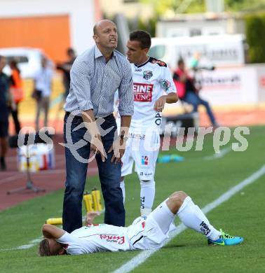 Fussball Bundesliga. RZ Pellets WAC gegen FC Wacker Innsbruck. Grubor Slobodan, Manuel Kerhe (WAC). Wolfsberg, 10.8.2013.
Foto: Kuess

---
pressefotos, pressefotografie, kuess, qs, qspictures, sport, bild, bilder, bilddatenbank