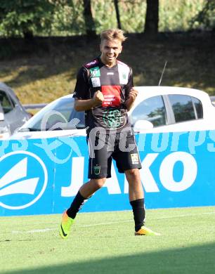 Fussball Bundesliga. RZ Pellets WAC gegen FC Wacker Innsbruck. Torjubel Lukas Hinterseer  (Innsbruck). Wolfsberg, 10.8.2013.
Foto: Kuess

---
pressefotos, pressefotografie, kuess, qs, qspictures, sport, bild, bilder, bilddatenbank