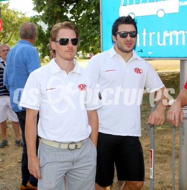 Eishockey. Bundesliga. KAC. Schifffahrt am Woerthersee. Tyler Scofield, Tyler Spurgeon. 8.8.2013.
Foto: Kuess
---
pressefotos, pressefotografie, kuess, qs, qspictures, sport, bild, bilder, bilddatenbank