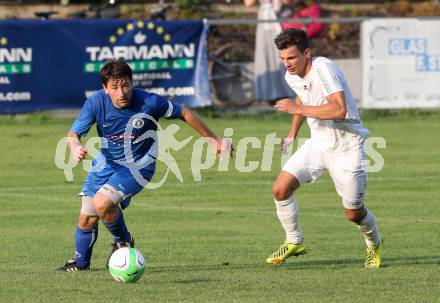 Fussball Kaerntner Liga. SG Annabichler Austria Amateure gegen ATUS Ferlach. Christian Sablatnig, (ASV/Austria), Salih Alic  (Ferlach). Annabichl, am 14.8.2013.
Foto: Kuess
Foto: Kuess
---
pressefotos, pressefotografie, kuess, qs, qspictures, sport, bild, bilder, bilddatenbank