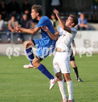 Fussball Kaerntner Liga. SG Annabichler Austria Amateure gegen ATUS Ferlach. Marco Leininger,  (ASV/Austria), Petar Maric (Ferlach). Annabichl, am 14.8.2013.
Foto: Kuess
Foto: Kuess
---
pressefotos, pressefotografie, kuess, qs, qspictures, sport, bild, bilder, bilddatenbank