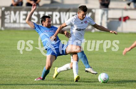 Fussball Kaerntner Liga. SG Annabichler Austria Amateure gegen ATUS Ferlach. Almedin Hota,  (ASV/Austria), Salih Alic (Ferlach). Annabichl, am 14.8.2013.
Foto: Kuess
Foto: Kuess
---
pressefotos, pressefotografie, kuess, qs, qspictures, sport, bild, bilder, bilddatenbank