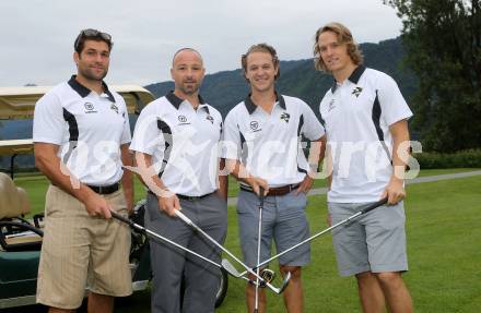 EBEL. Eishockey Bundesliga. Teambuilding VSV. Golf. Cole Jarrett, Gerhard Unterluggauer, John Hughes, Michael Forney. Waidegg, am 10.8.2013.
Foto: Kuess
---
pressefotos, pressefotografie, kuess, qs, qspictures, sport, bild, bilder, bilddatenbank