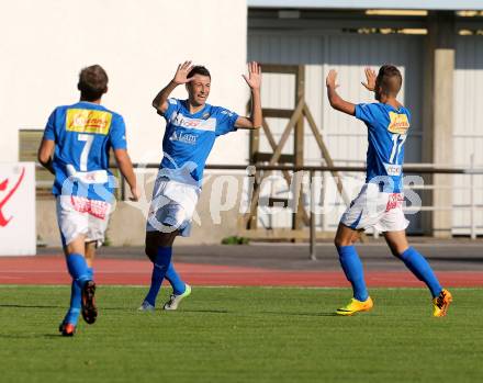 Fussball Regionalliga. VSV gegen WAC Amateure. Torjubel Dejan Kecanovic (VSV). Villach, 17.8.2013.
Foto: Kuess
---
pressefotos, pressefotografie, kuess, qs, qspictures, sport, bild, bilder, bilddatenbank