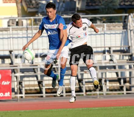 Fussball Regionalliga. VSV gegen WAC Amateure. Dejan Kecanovic,  (VSV), Markus Poecheim (WAC). Villach, 17.8.2013.
Foto: Kuess
---
pressefotos, pressefotografie, kuess, qs, qspictures, sport, bild, bilder, bilddatenbank