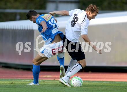 Fussball Regionalliga. VSV gegen WAC Amateure. Michel Micossi, (VSV), Mario Kroepfl (WAC). Villach, 17.8.2013.
Foto: Kuess
---
pressefotos, pressefotografie, kuess, qs, qspictures, sport, bild, bilder, bilddatenbank