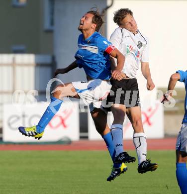 Fussball Regionalliga. VSV gegen WAC Amateure. Michael Kirisits, (VSV),  Fabian Hafner  (WAC). Villach, 17.8.2013.
Foto: Kuess
---
pressefotos, pressefotografie, kuess, qs, qspictures, sport, bild, bilder, bilddatenbank
