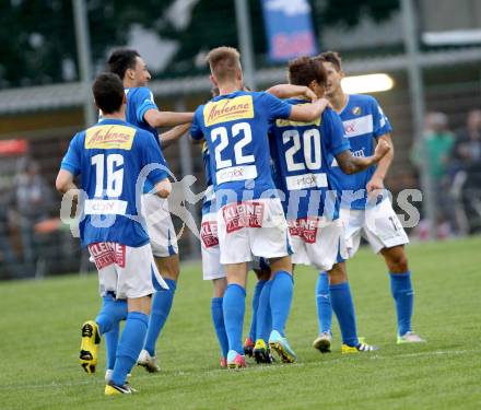 Fussball. Regionalliga. SAK gegen VSV. Torjubel (VSV).. Klagenfurt, 20.8.2013.
Foto: Kuess
---
pressefotos, pressefotografie, kuess, qs, qspictures, sport, bild, bilder, bilddatenbank