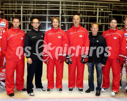 Eishockey. Bundesliga. Mannschaftsfototermin. Sussitz Bernhard, Andreas Siebert, Dieter Kalt, Christer Olsson, Karl Klemen, PIERRE BEAULIEU. Klagenfurt, 21.8.2013.
Foto: Kuess
---
pressefotos, pressefotografie, kuess, qs, qspictures, sport, bild, bilder, bilddatenbank