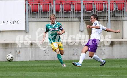 Fussball. Regionalliga. Austria Klagenfurt gegen Voecklamarkt. Marko Rojc (Klagenfurt), Markus Lexl  (Voecklamarkt). Klagenfurt, 20.8.2013.
Foto: Kuess
---
pressefotos, pressefotografie, kuess, qs, qspictures, sport, bild, bilder, bilddatenbank