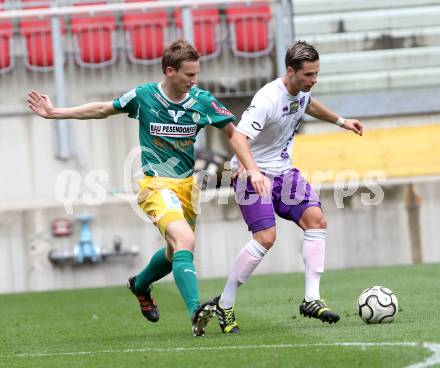 Fussball. Regionalliga. Austria Klagenfurt gegen Voecklamarkt. Kevin Winkler (Klagenfurt), Stefan Kirnbauer (Voecklamarkt). Klagenfurt, 20.8.2013.
Foto: Kuess
---
pressefotos, pressefotografie, kuess, qs, qspictures, sport, bild, bilder, bilddatenbank