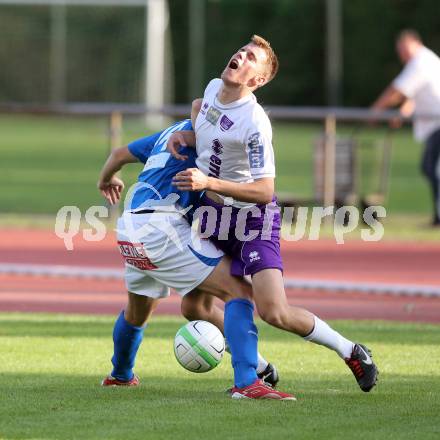 Fussball Regionalliga. VSV gegen SK Austria Klagenfurt. Christoph Cemernjak, (VSV), Patrik Eler (Austria Klagenfurt). Villach, 24.8.2013.
Foto: Kuess
---
pressefotos, pressefotografie, kuess, qs, qspictures, sport, bild, bilder, bilddatenbank