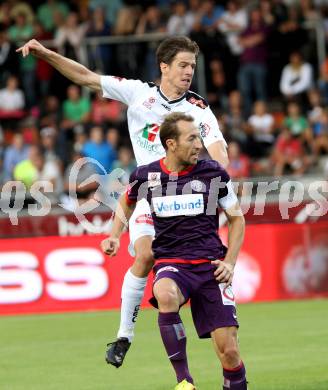 Fussball Bundesliga. RZ Pellets WAC gegen FK Austria Wien. Christian Falk, (WAC), Manuel Ortlechner  (Austria Wien). Wolfsberg, 24.8.2013.
Foto: Kuess

---
pressefotos, pressefotografie, kuess, qs, qspictures, sport, bild, bilder, bilddatenbank