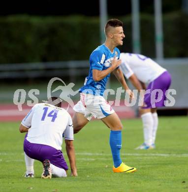 Fussball Regionalliga. VSV gegen SK Austria Klagenfurt. Torjubel Dario Drmac (VSV). Villach, 24.8.2013.
Foto: Kuess
---
pressefotos, pressefotografie, kuess, qs, qspictures, sport, bild, bilder, bilddatenbank