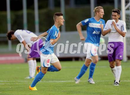 Fussball Regionalliga. VSV gegen SK Austria Klagenfurt. Torjubel Dario Drmac (VSV). Villach, 24.8.2013.
Foto: Kuess
---
pressefotos, pressefotografie, kuess, qs, qspictures, sport, bild, bilder, bilddatenbank