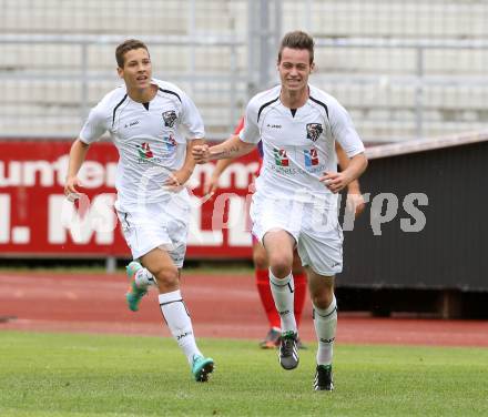 Fussball Regionalliga. WAC Amateure gegen SAK. Torjubel Kevin Vaschauner (WAC). Wolfsberg, am 25.8.2013.
Foto: Kuess
---
pressefotos, pressefotografie, kuess, qs, qspictures, sport, bild, bilder, bilddatenbank