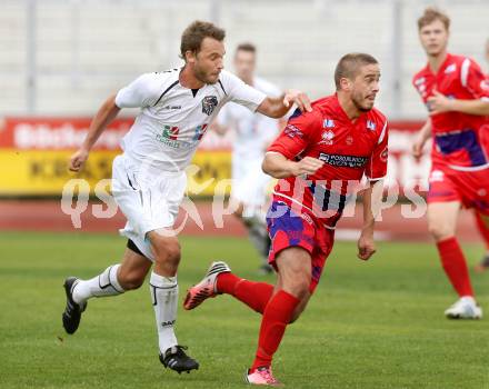 Fussball Regionalliga. WAC Amateure gegen SAK. Gernot Messner, (WAC), Grega Triplat  (SAK). Wolfsberg, am 25.8.2013.
Foto: Kuess
---
pressefotos, pressefotografie, kuess, qs, qspictures, sport, bild, bilder, bilddatenbank