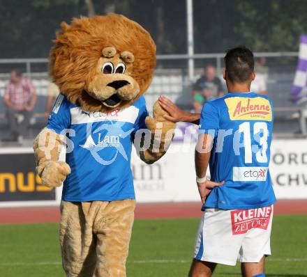 Fussball Regionalliga. VSV gegen SK Austria Klagenfurt. VSV Maskottchen, Sandro Ebner (VSV). Villach, 24.8.2013.
Foto: Kuess
---
pressefotos, pressefotografie, kuess, qs, qspictures, sport, bild, bilder, bilddatenbank