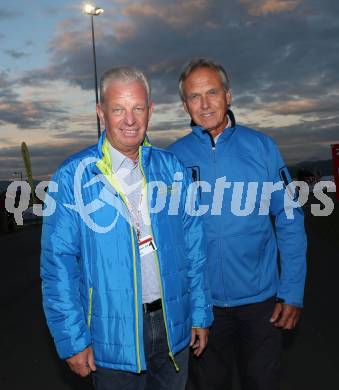 FIS Sommer Grand Prix. Nordische Kombination.  Landessportdirektor Reinhard Tellian,  Kurt Steiner. Villach, am 28.8.2013.
Foto: Kuess
---
pressefotos, pressefotografie, kuess, qs, qspictures, sport, bild, bilder, bilddatenbank