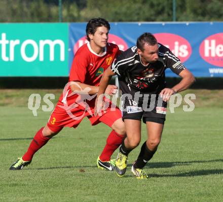 Fussball. Unterliga Ost. Glanegg gegen Kraig. Florian Philipp Wieser (Glanegg), Christoph Maximilian Fruehstueck (Kraig). . Glanegg, 31.8.2013.
Foto: Kuess
---
pressefotos, pressefotografie, kuess, qs, qspictures, sport, bild, bilder, bilddatenbank