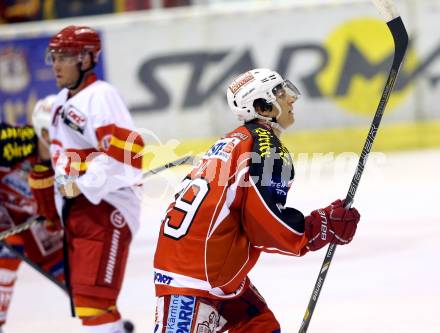 Eishockey Testspiel KAC gegen Duesseldorfer EC. Torjubel Nicolas Paul (KAC). Klagenfurt, 31.8.2013.
Foto: Kuess
---
pressefotos, pressefotografie, kuess, qs, qspictures, sport, bild, bilder, bilddatenbank