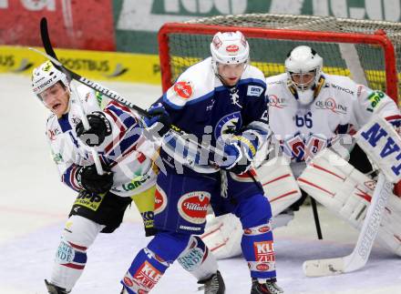 Eishockey Testspiel EC VSV gegen EHC Biel. Benjamin Petrik, (VSV), Kevin Fey, Lukas Meili  (Biel). Villach, am 1.9.2013.
Foto: Kuess
---
pressefotos, pressefotografie, kuess, qs, qspictures, sport, bild, bilder, bilddatenbank