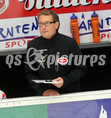 Eishockey Testspiel EC VSV gegen EHC Biel. Trainer Hannu Jaervenpaeae (VSV). Villach, am 1.9.2013.
Foto: Kuess
---
pressefotos, pressefotografie, kuess, qs, qspictures, sport, bild, bilder, bilddatenbank