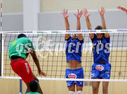 Volleyball Testspiel. SK Posojilnica Aich/Dob gegen Kamerun. Rok Satler, Gerald Reiser. Bleiburg, 5.9.2013.
Foto. Kuess
---
pressefotos, pressefotografie, kuess, qs, qspictures, sport, bild, bilder, bilddatenbank