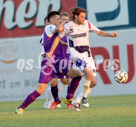 Fussball Regionalliga. SAK gegen SK Austria Klagenfurt. Sasa Lalovic, (SAK), Andrej Pecnik  (Auistria Klagenfurt). Klagenfurt, 6.9.2013.
Foto: Kuess
---
pressefotos, pressefotografie, kuess, qs, qspictures, sport, bild, bilder, bilddatenbank