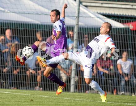 Fussball Regionalliga. SAK gegen SK Austria Klagenfurt. Christian Dlopst, (SAK), Christian Prawda (Austria Klagenfurt). Klagenfurt, 6.9.2013.
Foto: Kuess
---
pressefotos, pressefotografie, kuess, qs, qspictures, sport, bild, bilder, bilddatenbank