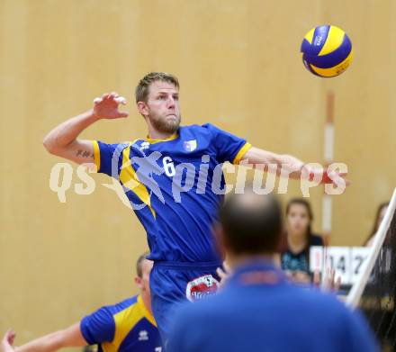 Volleyball Testspiel. SK Posojilnica Aich/Dob gegen Kamerun.   Peter Wohlfahrtstaetter. Bleiburg, 5.9.2013.
Foto. Kuess
---
pressefotos, pressefotografie, kuess, qs, qspictures, sport, bild, bilder, bilddatenbank