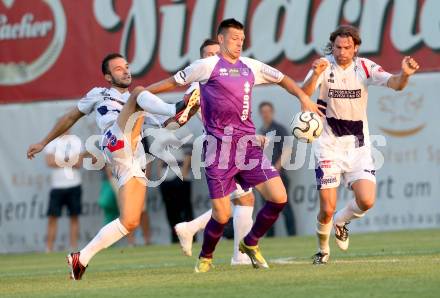 Fussball Regionalliga. SAK gegen SK Austria Klagenfurt. Murat Veliu, Andrej Pecnik, (SAK), Sasa Lalovic  (Auistria Klagenfurt). Klagenfurt, 6.9.2013.
Foto: Kuess
---
pressefotos, pressefotografie, kuess, qs, qspictures, sport, bild, bilder, bilddatenbank