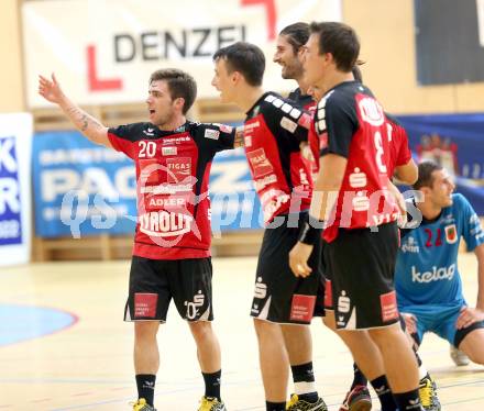 HLA. Handball Bundesliga. SC Ferlach gegen Sparkasse Schwaz. Jubel Schwaz. Ferlach, 7.9.2013.
Foto: Kuess
---
pressefotos, pressefotografie, kuess, qs, qspictures, sport, bild, bilder, bilddatenbank