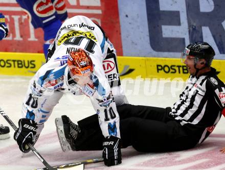 EBEL. Eishockey Bundesliga. EC VSV gegen EHC LIWEST Linz.. Marc-Andre Dorion, Schiedsrichter (EHC LIWEST Linz). Villach, am 13.9.2013.
Foto: Kuess 


---
pressefotos, pressefotografie, kuess, qs, qspictures, sport, bild, bilder, bilddatenbank