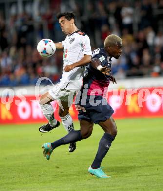 Fussball Bundesliga. RZ Pellets WAC gegen FC Admira Wacker Moedling. David De Paula Gallardo,  (WAC), Wilfried Domoraud (Moedling). Wolfsberg, 14.9.2013.
Foto: Kuess

---
pressefotos, pressefotografie, kuess, qs, qspictures, sport, bild, bilder, bilddatenbank