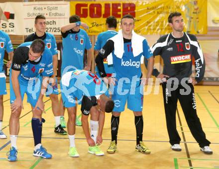 HLA. Handball. SC Ferlach gegen SG INSIGNIS HANDBALL WESTWIEN. enttaeuschte Spieler (Ferlach). Ferlach, am 14.9.2013.
Foto: Kuess 
---
pressefotos, pressefotografie, kuess, qs, qspictures, sport, bild, bilder, bilddatenbank