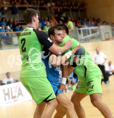 HLA. Handball. SC Ferlach gegen SG INSIGNIS HANDBALL WESTWIEN. Miro Barisic, (Ferlach), Alexander Hermann, Augustas Strazdas (Westwien). Ferlach, am 14.9.2013.
Foto: Kuess 
---
pressefotos, pressefotografie, kuess, qs, qspictures, sport, bild, bilder, bilddatenbank