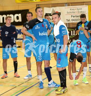 HLA. Handball. SC Ferlach gegen SG INSIGNIS HANDBALL WESTWIEN. enttaeuschte Spieler (Ferlach). Ferlach, am 14.9.2013.
Foto: Kuess 
---
pressefotos, pressefotografie, kuess, qs, qspictures, sport, bild, bilder, bilddatenbank