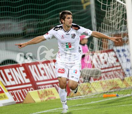 Fussball Bundesliga. RZ Pellets WAC gegen FC Admira Wacker Moedling. Torjubel Mihret Topcagic (WAC). Wolfsberg, 14.9.2013.
Foto: Kuess

---
pressefotos, pressefotografie, kuess, qs, qspictures, sport, bild, bilder, bilddatenbank