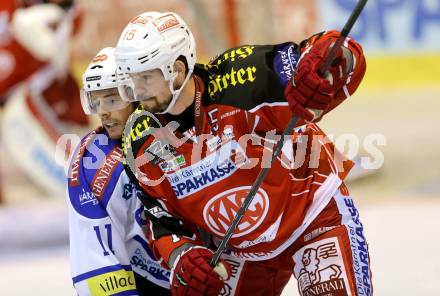 EBEL. Eishockey Bundesliga. KAC gegen VSV. Paul Schellander,  (KAC),  Derek Ryan (VSV). Klagenfurt, am 15.9.2013
Foto: Kuess 

---
pressefotos, pressefotografie, kuess, qs, qspictures, sport, bild, bilder, bilddatenbank