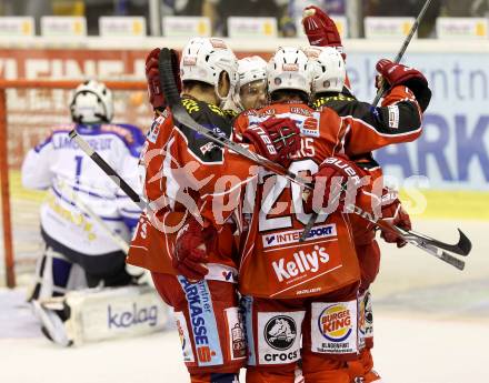 EBEL. Eishockey Bundesliga. KAC gegen VSV.  Torjubel  (KAC). Klagenfurt, am 15.9.2013
Foto: Kuess 

---
pressefotos, pressefotografie, kuess, qs, qspictures, sport, bild, bilder, bilddatenbank