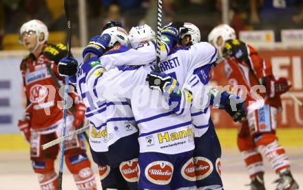 EBEL. Eishockey Bundesliga. KAC gegen VSV. Torjubel VSV. Klagenfurt, am 15.9.2013
Foto: Kuess 

---
pressefotos, pressefotografie, kuess, qs, qspictures, sport, bild, bilder, bilddatenbank