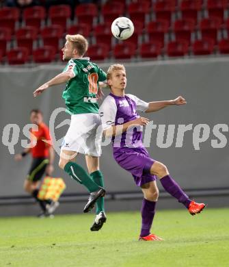 Fussball. Regionalliga. SK Austria Klagenfurt gegen Wallern. David Poljanec (Austria Klagenfurt), Philipp Haslgruber (Wallern). Klagenfurt, 20.9.2013.
Foto: Kuess
---
pressefotos, pressefotografie, kuess, qs, qspictures, sport, bild, bilder, bilddatenbank