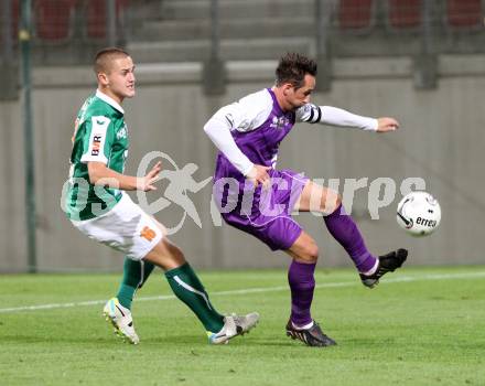 Fussball. Regionalliga. SK Austria Klagenfurt gegen Wallern.  Matthias Dollinger  (Austria Klagenfurt), Lukas Grgic (Wallern). Klagenfurt, 20.9.2013.
Foto: Kuess
---
pressefotos, pressefotografie, kuess, qs, qspictures, sport, bild, bilder, bilddatenbank