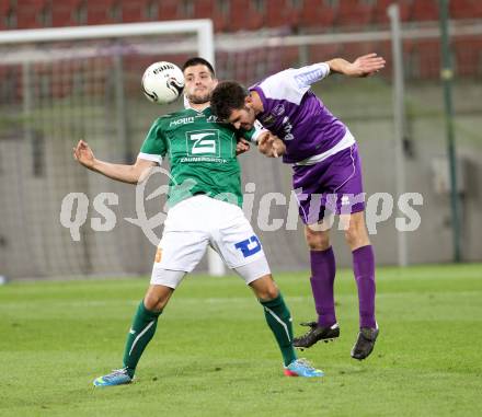 Fussball. Regionalliga. SK Austria Klagenfurt gegen Wallern. Raul Garcia Lozano (Austria Klagenfurt), Darijo Pecirep (Wallern). Klagenfurt, 20.9.2013.
Foto: Kuess
---
pressefotos, pressefotografie, kuess, qs, qspictures, sport, bild, bilder, bilddatenbank